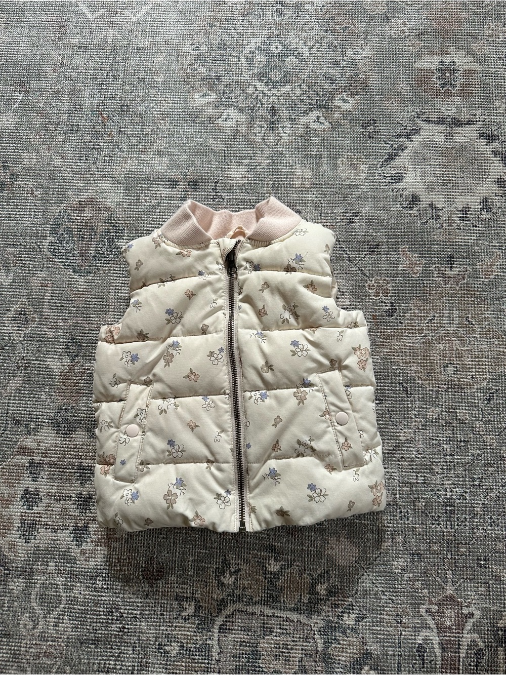 Jamie Kay Cream Floral Quilted Jacket - Girls